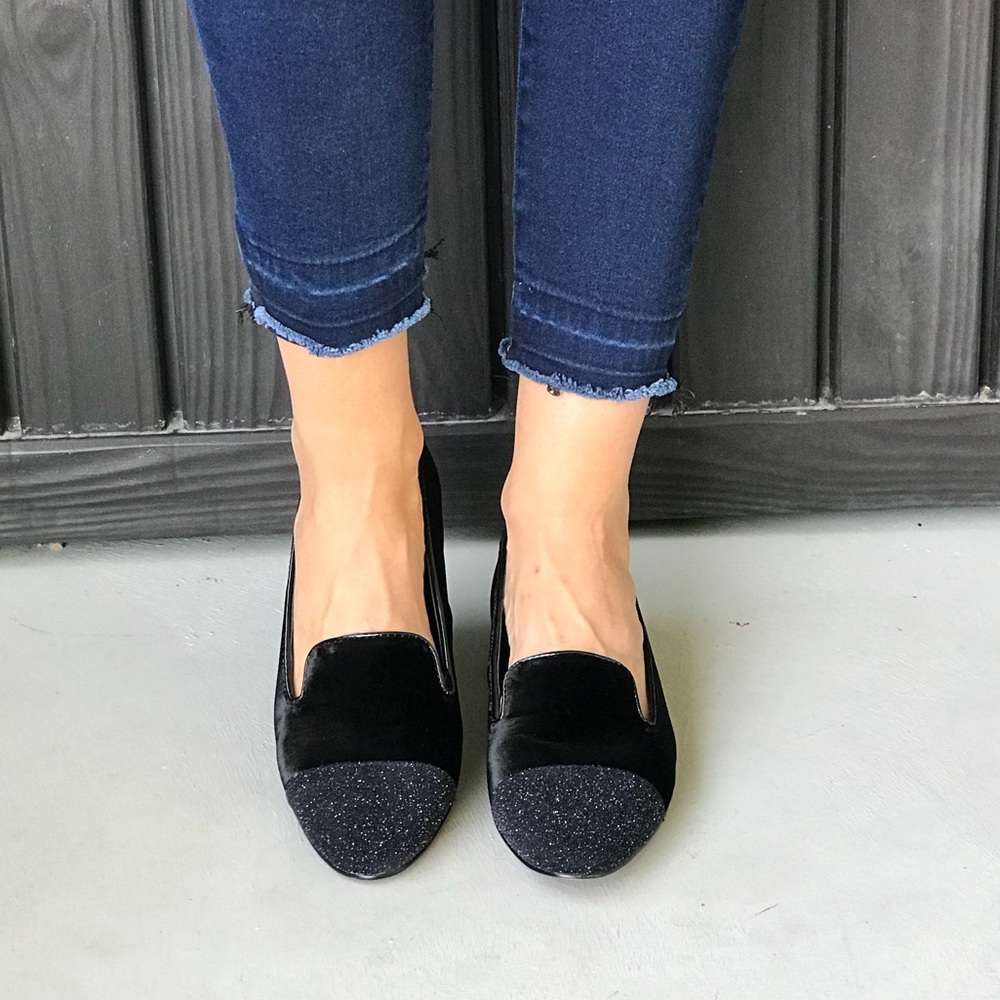 Black Luxe Velvet Plush Suede Boyfriend Loafers - Picture 5 of 8